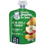 Buy Gerber Organic Pear Apple And Banana Puree Green 90g in UAE