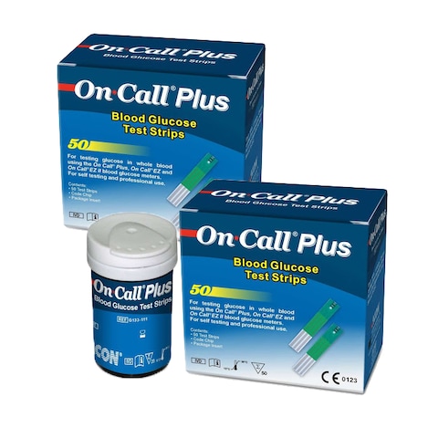 On Call Plus Blood Glucose Monitoring System with 2 Packs  Blood Glucose Test Strips 50 Count Each