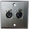 Gang 3 x 3 Metal Wall Plate (Twin Female XLR)