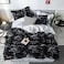 Generic Deals For Less- King Size Bedsheet, 6 Piece Duvet Cover Bedding Set, Black Marble Design
