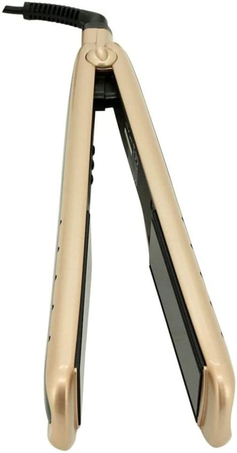 Sonashi WetDry Hair Straightener 68W Ceramic Coating Plate Sleek Design with Blue Digital LED Display, Lock and Temperature, Up to 220C, Overheat Protection SHS-2059 Gold/Black 315x48.4x39mm