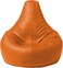 Luxe Decora Faux Leather Tear Drop Recliner Bean Bag With Filling (XL, Orange)