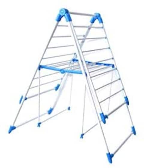 Generic Foldable Clothes Drying Stand Silver 156x62x98centimeter