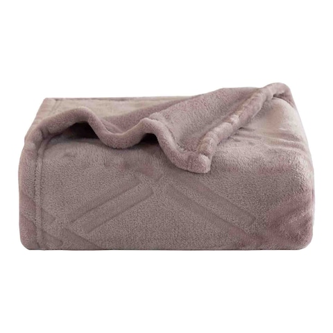 H&amp;B Flannel Blanket Taupe 160X220