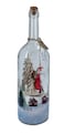Christmas Glass Bottle Decoration w/ LED 8.7x31cm