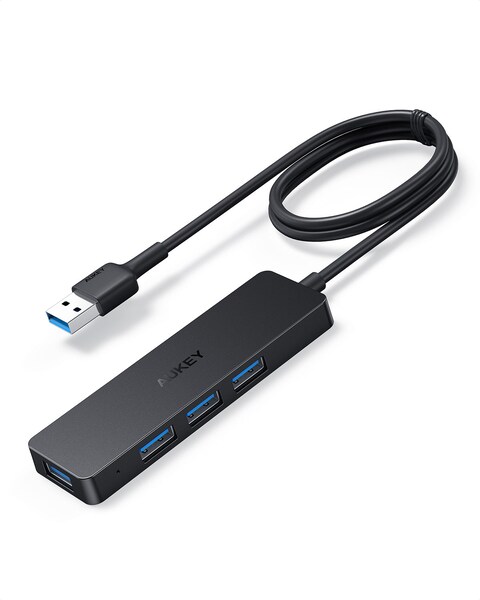 Aukey CB-H37 Black USB-A to 4-port USB3.0 A Hub