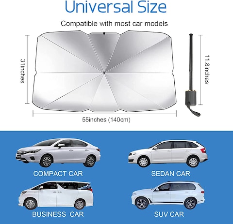 Aoryoa Windshield Sunshade, Brella Shield For Car, Foldable Umbrella Sun Shade Car Blocks Uv Rays Heat Keep Vehicle Cool, Automotive Interior Accessories For Sun Protection, Fit Most Vehicl