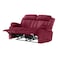 In House Velvet Double Recliner Chair - Burgundy - NZ50