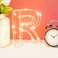 Golden Letter R Glowing with LED Lights 25cm