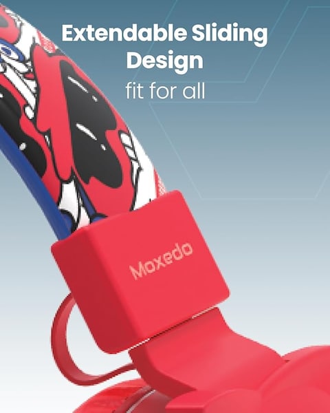 Moxedo Junior Wireless On-Ear Headphones for Kids Adjustable Foldable Design Stereo Headphone 90dB with Built-In Microphone Compatible for iPad/Phone/Tablet and Other Devices (Junior Bax)