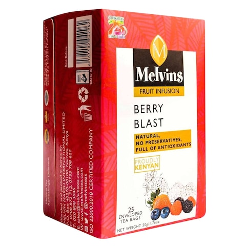 Melvins Berry Blast Fruit Infusion Tea Bags 50g
