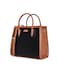AMICA Vivienne Wome's Panelled Colorblocked Handbag Vegan Leather - Black / Tan