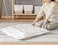 Super Soft Rabbit Fur Flower Design Living Room Carpet With Anti Slip Bottom (Size 80CM)