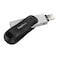 SanDisk iXpand Flash Drive Go With Dual Connector Flash Drive 128GB Black White