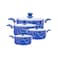Trueval Cooking Pot Set - 8 Pieces - Blue