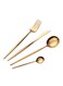 Olliwon 4-Piece Stainless Steel Cutlery Set Gold 16.5x26x3.5centimeter