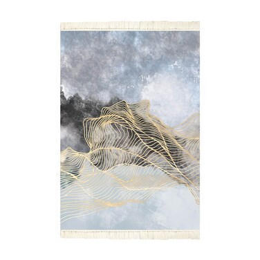 In House Soft Velvet Turkish Rectangular Door &amp; Bath Mat - Multicolor - 60x40cm