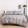 Luna Home-Queen size 6 piece duvet cover set gray plum blossom bedding set.