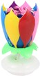 Party Time Double Layer Romantic Flower Musical Candles Happy Birthday Musical Candle Cake Topper - Cake Decoration (Colorful)
