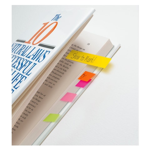 Post-it Page Markers 670-5AN. 0.5 x 1.75 in (12,7 mm x 44,4 mm). Assorted Colors, 5 colors/pack