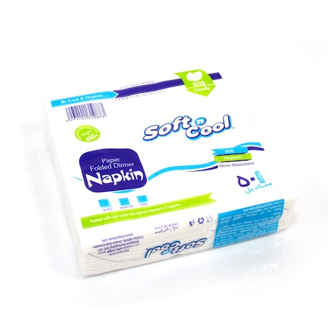 Soft N Cool - Paper Napkin 40*40Cm,  2 Ply - 50Pcs