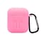 Generic Protective Plastic Airpods Case Shock Proof With Carabiner, Pink