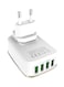 4-Port USB Fast Wall Charger White