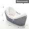 Teknum Infant Wicker Pod Moses Basket with White Waffle Beddings &amp; White Rocker Stand - Wooden Grey