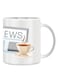 Giftex Ceramic Coffee Mug With Newspaper And Tea Cup Design White 10cm