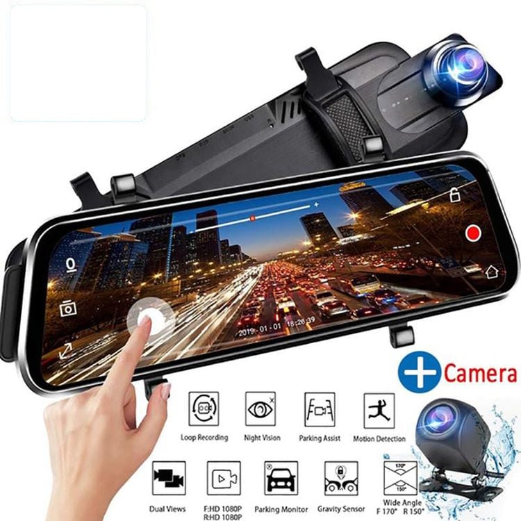 Buy Car DVR Rear View Mirror Dash cam Full HD Car Camera 1296P Back ...