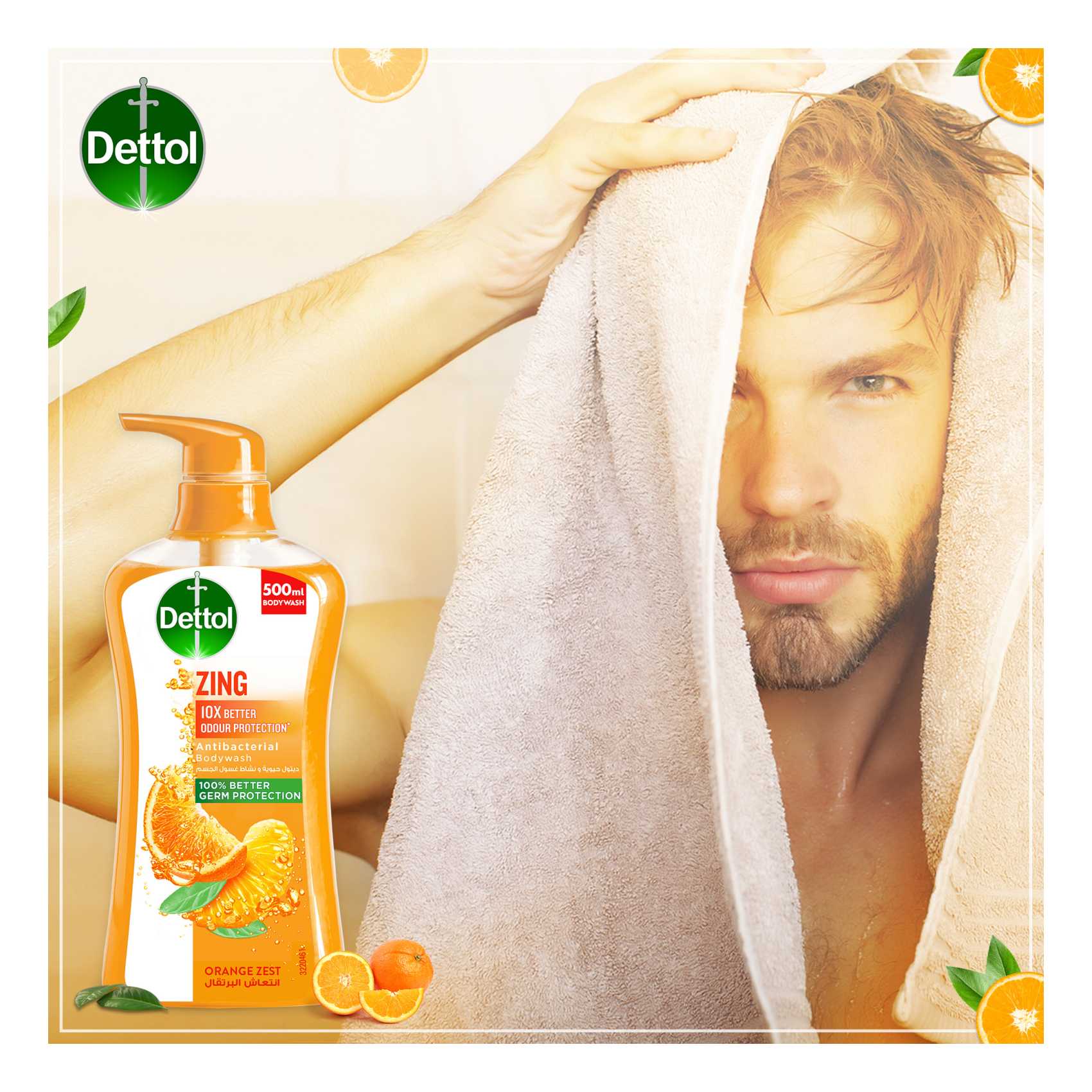 Dettol Antibacterial Bodywash Zing Orange Zest 500ml