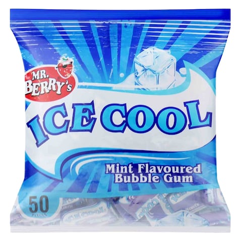 Mr. Berry&#39;s Ice Cool Mint Bubble Gum 50 Pieces