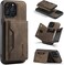 Excuse Premium Case For iPhone 14 Pro Max, Leather Phone Case Back Cover Magnetic Detachable Trifold Wallet Card Holder For iPhone 14 Pro - Coffee