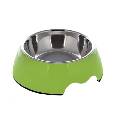 Nutrapet Melamine Round Bowl Dull Green M:17.5 * 6.5Cms 350/ml11.8oz