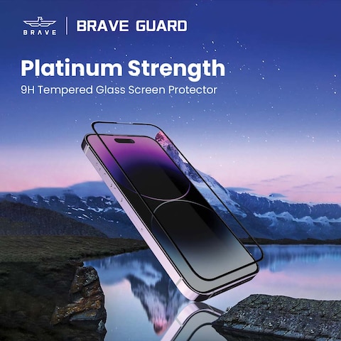 BRAVE Glass Screen Protector for iPhone 12 Pro Maximum Platinum Strength Tempered Glass Edge to Edge Coverage Easy Installation Crystal Clear Perfect Touch Sensitivity
