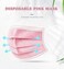 Generic 50 Pieces Disposable Pink Face Mask 3 Layer Non-Woven Mouth Masks For Women and Kids