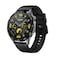 Huawei GT 4 Smartwatch Stainless Steel Case and Black Fluorolastomer Band, 46mm