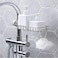 Vecu Kitchen Faucet Sponge Holder Vecu Stainless Steel Sink Caddy Organizer Drain Rack For Kitchen Accessories Dishwashing Liquid Drainer Rack Bottle Brush Storage Silver