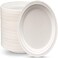 Lavish [ 50- Piece ] 9-Inch Compostable Heavy-Duty Eco-Friendly Disposable Sugarcane Biodegradable White Paper Plates