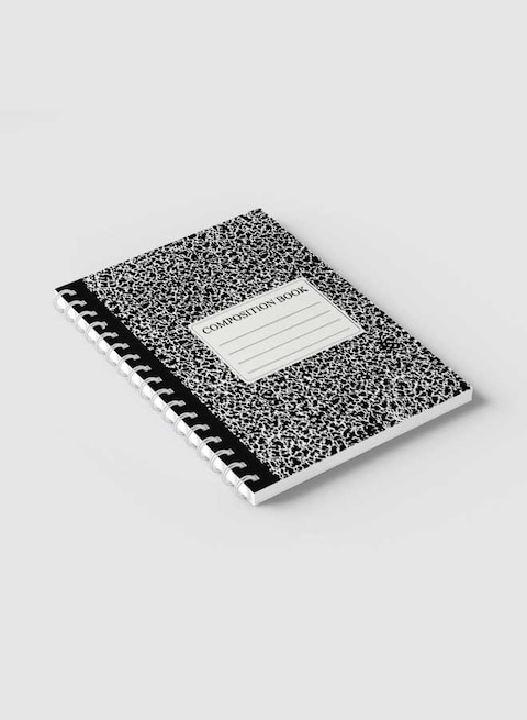 Lowha Spiral Notebook With 60 Sheets And Hard Paper Covers With Composition Book Design, For Jotting Notes And Reminders, For Work, University, School