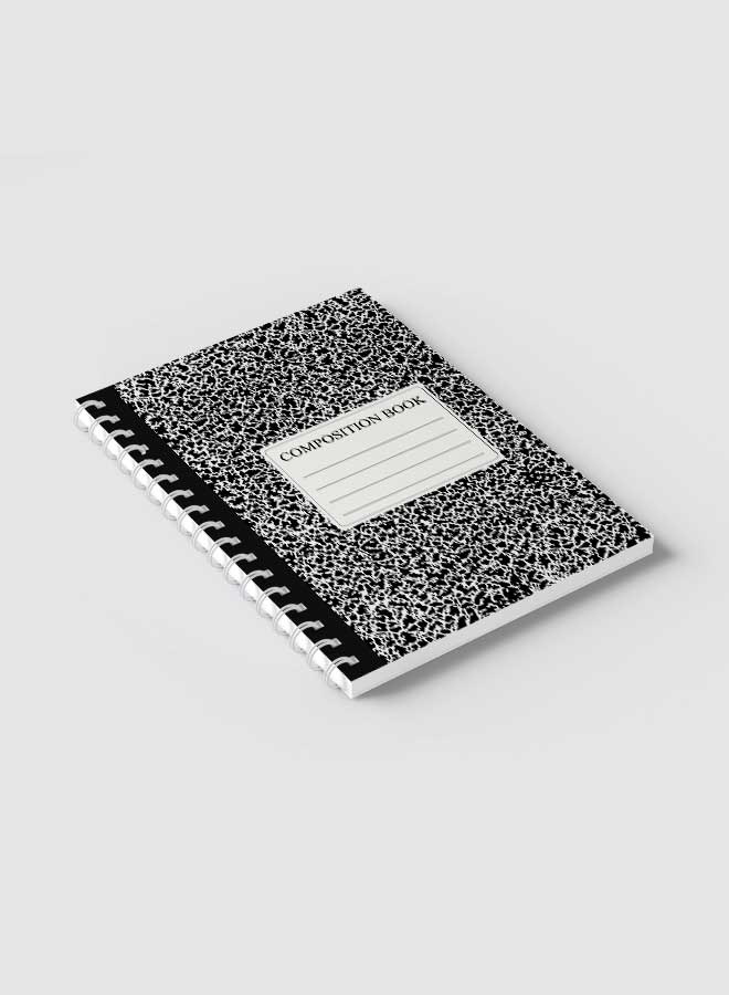 Lowha Spiral Notebook With 60 Sheets And Hard Paper Covers With Composition Book Design, For Jotting Notes And Reminders, For Work, University, School