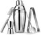 SHALLOW 5PCS/SET COCKTAIL SHAKER STAINLESS STEEL- COMPLETE BAR MIXING SET
