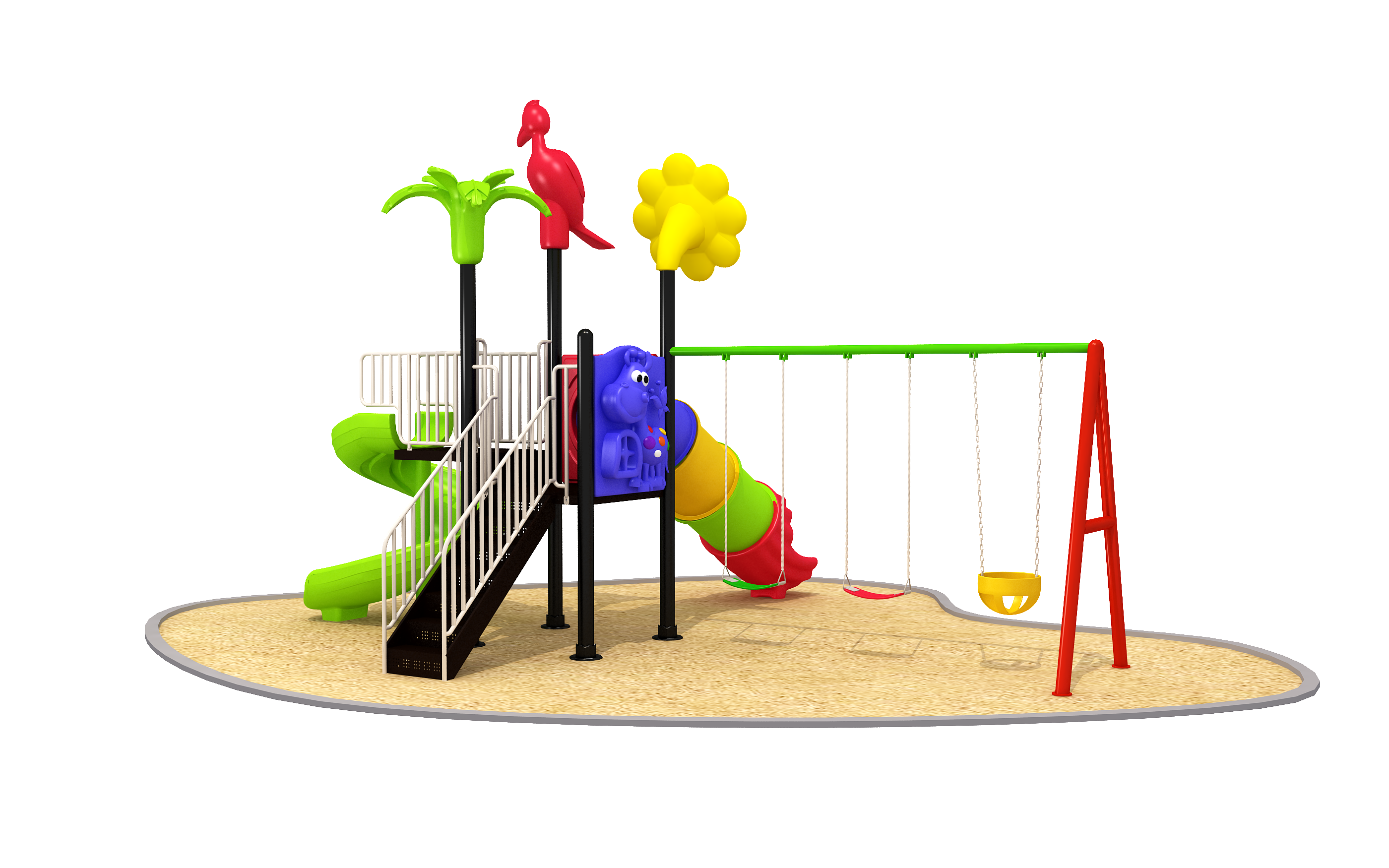 Rainbow Toys, Outdoor Children Playground Garden Fitness Exercise Play Set Villa Garden Furniture Product Area Dimension: 530&times;490&times;300cm