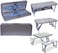 Aluminum Folding Camping Picnic Table With 4 Seats Portable Set Outdoor Garden - FS-3695, Silver