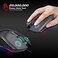 HXSJ A866 USB 6400dpi Four-speed Adjustable RGB Light-emitting Wired Game Optical Mouse
