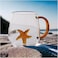 1CHASE&reg; Borosilicate Three-Dimensional Coffee Cup with Handle 300 ML (Star Fish)