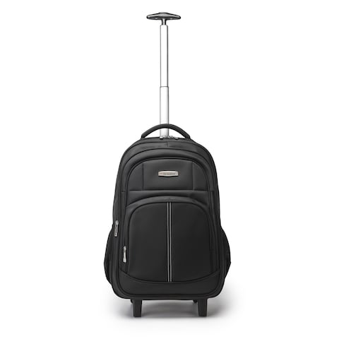 Senator Rolling Trolley Backpack Unisex Carryon Luggage 21 Inch Laptop Travel Suitcase Business Bag College Student KH8044 Black