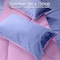 Hotel Linen Klub Reversible Down Alternative Comforter Set, Ultra Soft Brushed Stripe Microfiber Fabric, 200GSM Soft Fibersheet Filling, Size: King 240 x 260cm, Purple &amp; Lilac