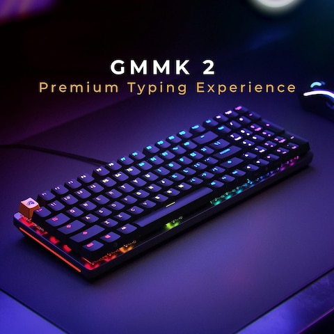 Glorious GMMK 2 96% Arabic &amp; English RGB Gaming Keyboard - TKL Hot Swappable Mechanical Keyboard, Linear Switches, Wired, TKL Gaming Keyboard, Full-Size Keyboard - Black RGB Keyboard