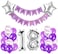 Party Time 29-Pieces Purple and Silver 18th Birthday Party Decorations Set with Happy Birthday Banner, Confetti Balloons, Foil Balloons for Birthday Party Supplies